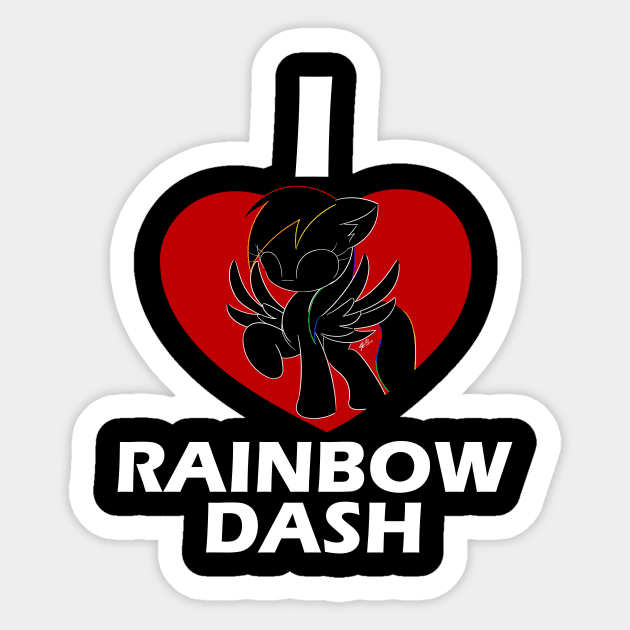 I Love Rainbow Dash Sticker by 25UDraw